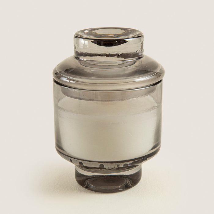 Ash Glass Candle Small Anthracite/Grey