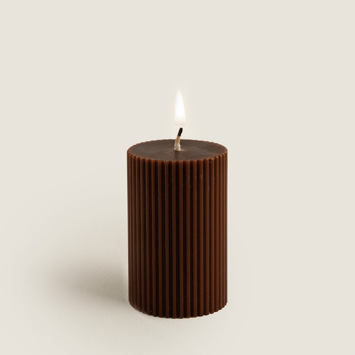 Helen 6X8 Cm Column Candle - Mınk Mink-Light Mink