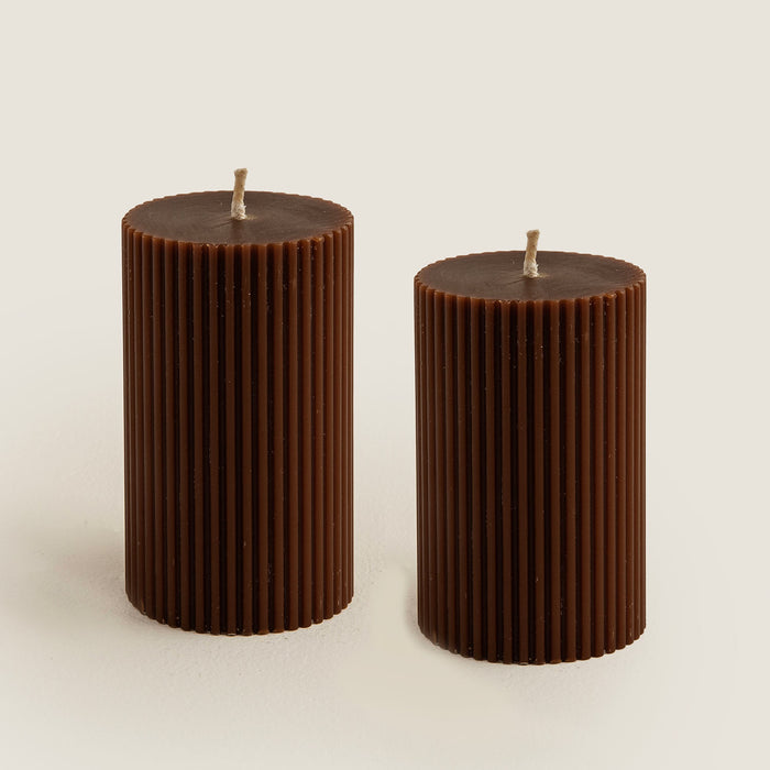 Helen 6X8 Cm Column Candle - Mınk Mink-Light Mink