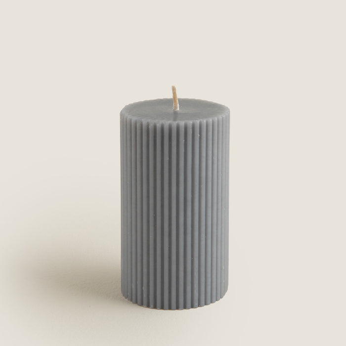 Helen 6X10 Cm Column Candle - Lıght Gray Light Grey