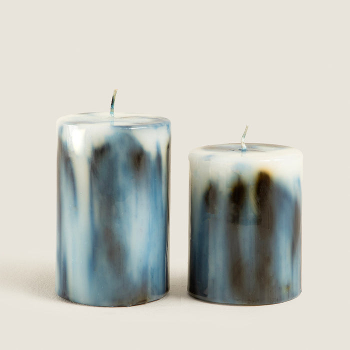 Marble Cylınder Candle Black 6,5X10 Cm Black