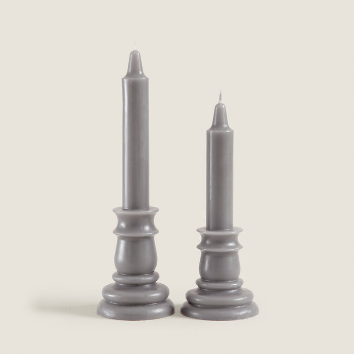 Flamme Candlestıck Grey 25 Cm Grey