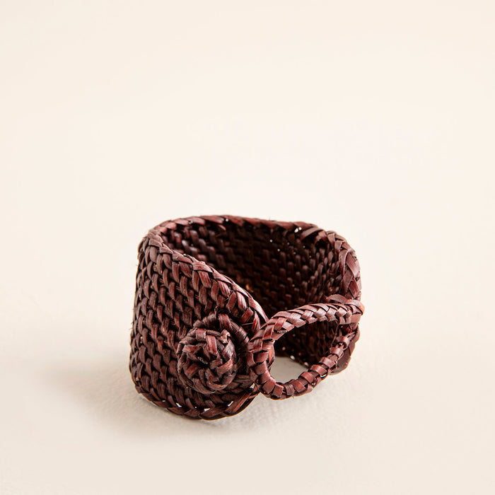 Rattan Napkin Ring Dark Brown