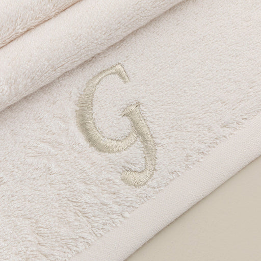 Solid Embroidered Face Towel 50x90 cm(G) Ecru