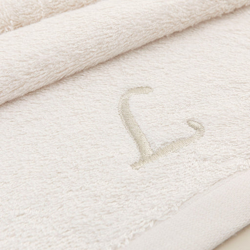 Solid Embroidered Face Towel 50x90 cm(L) Ecru