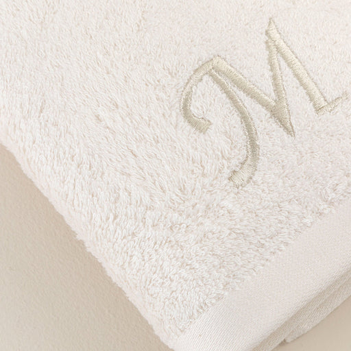 Solid Embroidered Face Towel 50x90 cm(M) Ecru