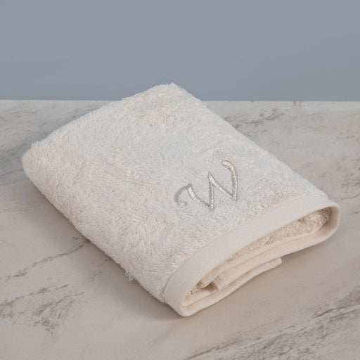 Solid Embroidered Face Towel 50x90 cm(W) Ecru