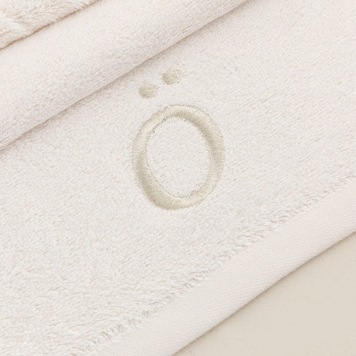 Solid Embroidered Face Towel 50x90 cm (Ö) Ecru