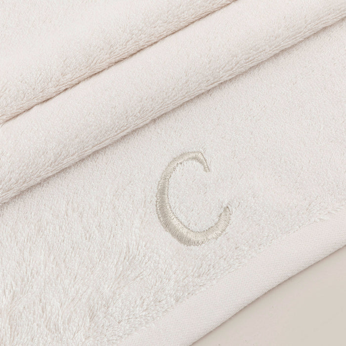 Solid Embroidered Face Towel 50x90 cm (C) Ecru