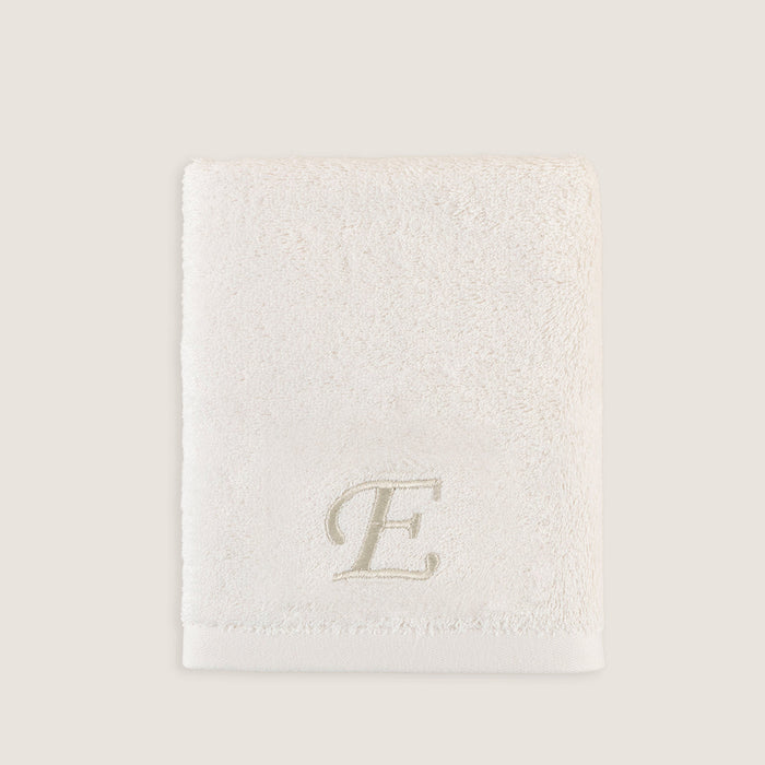 Solid Embroidered Face Towel 50x90 cm (E) Ecru