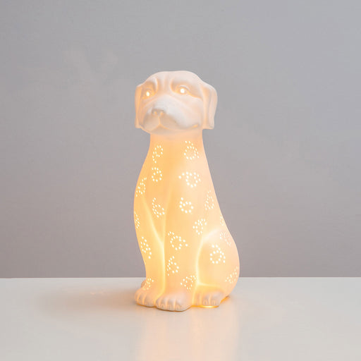 Dog Night Lamp 13x17 cm White